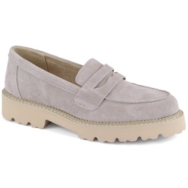 Zapatos de piel ante mocasines mujer color topo Filippo DP6090 beige