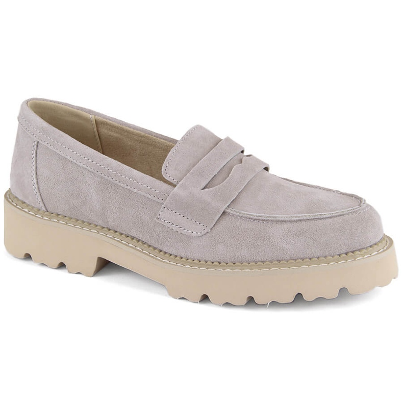 Zapatos de piel ante mocasines mujer color topo Filippo DP6090 beige