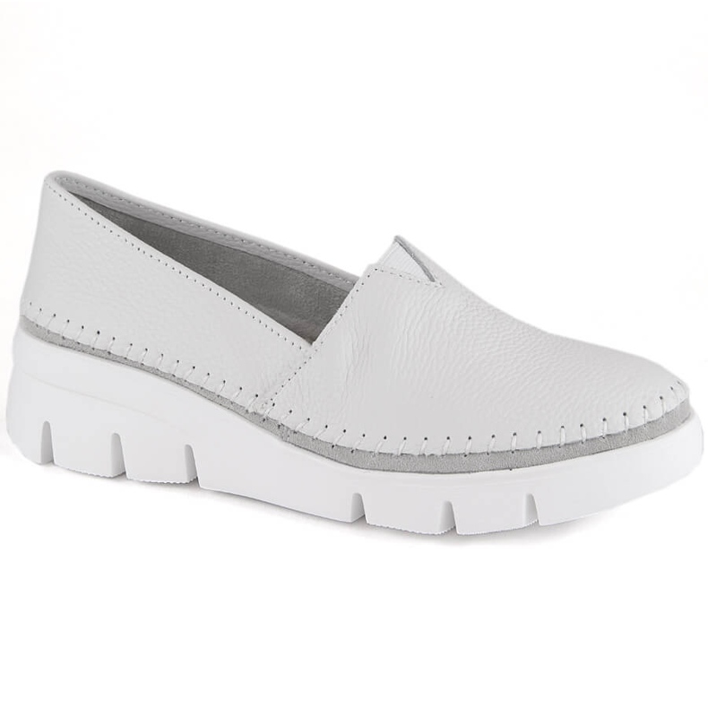 Zapatos de cuña slip-on mujer en piel, blanco Filippo DP6161