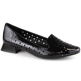 M. DASZYŃSKI Zapatos sin cordones de mujer de charol calado M.Daszyński SA178A-2 negro M. DASZYŃSKI Zapatos sin cordones de mujer de charol calado M.Daszyński SA178A-2 negro