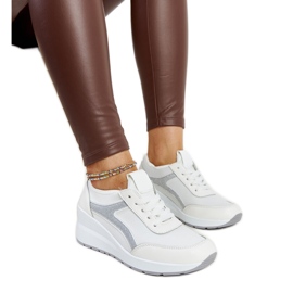 Zapatillas cuña Hermina blancas blanco