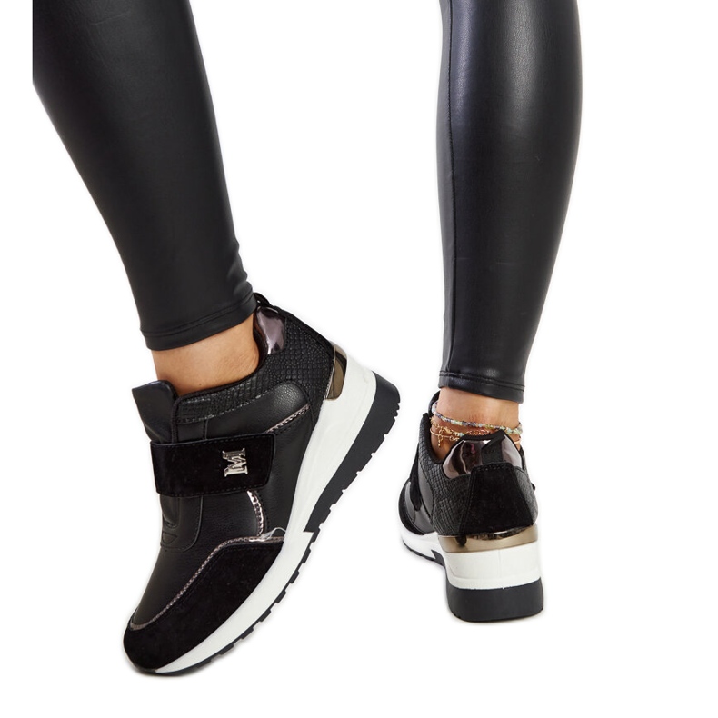 Deportivas cuña negras con cierre velcro Libuse negro Deportivas cuña negras con cierre velcro Libuse negro