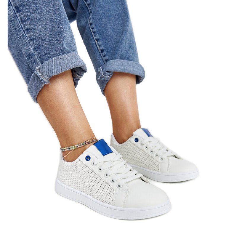 Zapatillas blancas de cuero ecológico de Semret blanco