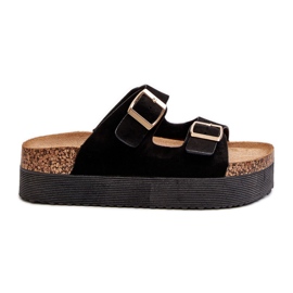 Chanclas de Mujer con Plataforma y Hebillas Negro Lolpey