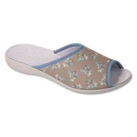 Pantuflas de mujer befado de pu 254D155, estampado gris