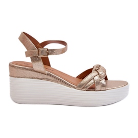 Sandalias de cuña doradas Esinna dorado