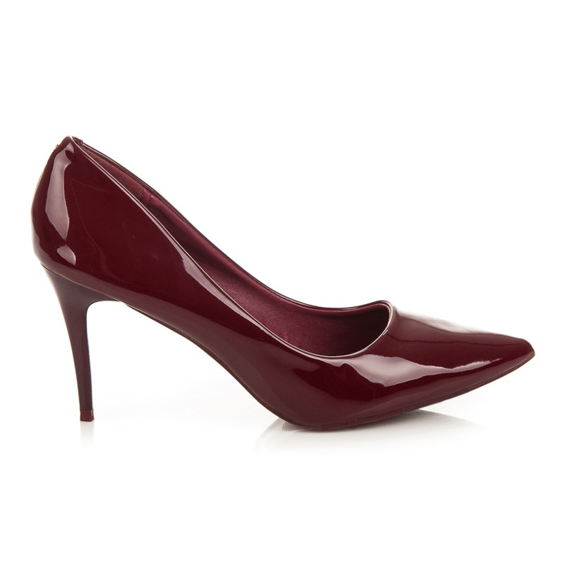 Comer Tacones lacados burdeos rojo