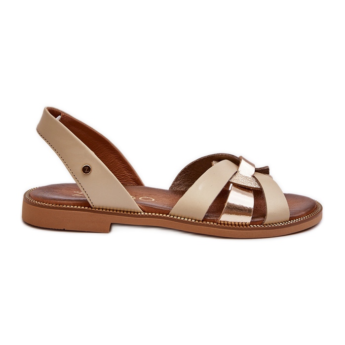 Zazoo 40382 Sandalias Mujer Piel, Beige