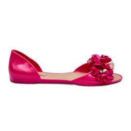 Bailarinas De Mujer De Goma Con Flores Fucsia Junikla rosado