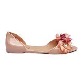 Bailarinas De Mujer De Goma Con Flores, Beige Junikla