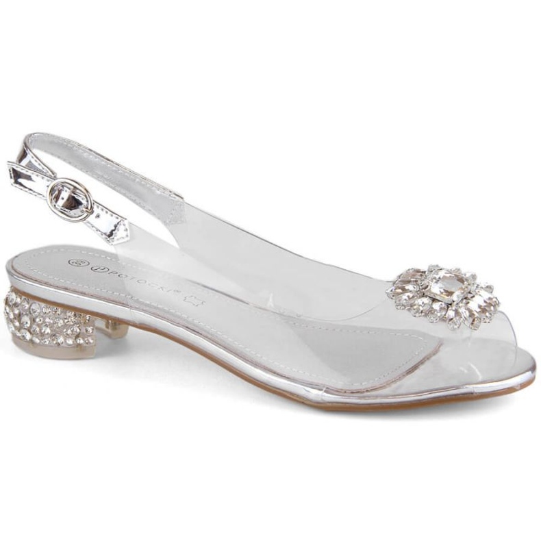 Sandalias transparentes Potocki W WOL227B plateadas