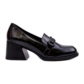 Vinceza Zapatos de tacón alto de charol negro