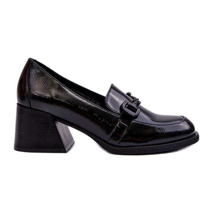 Vinceza Zapatos de tacón alto de charol negro
