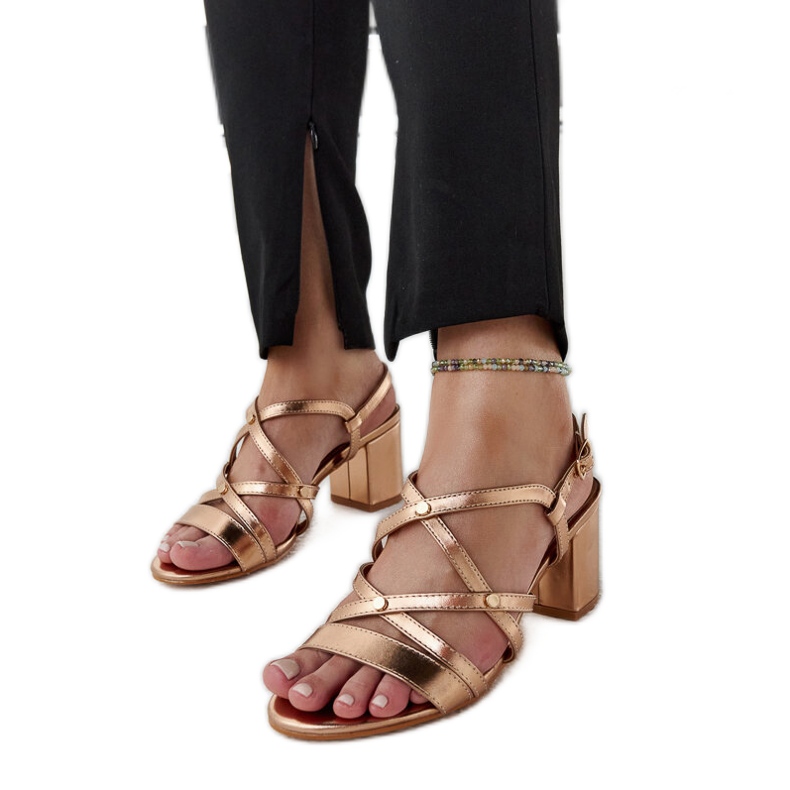 Sandalias de tacón Karmen dorado