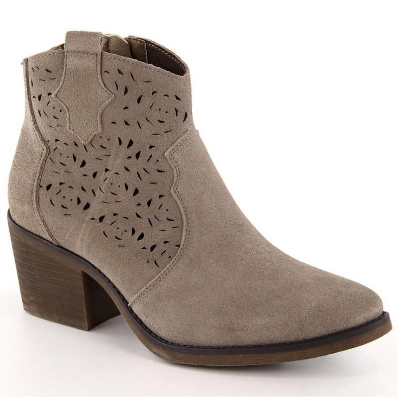 Botas cowboy mujer piel calada beige S.Barski