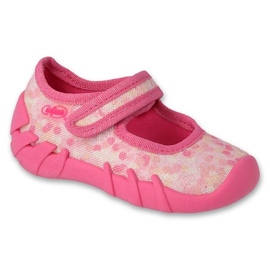 Pantuflas infantiles befado con velcro 109N264 rosa