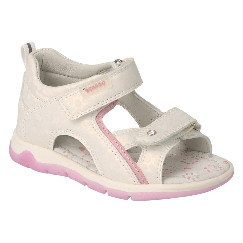Sandalias infantil befado, plantilla de piel 170P092, blanco perla