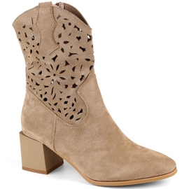 Jezzi W JEZ425A Botines calados de ante, beige