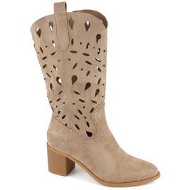 M.Daszyński W SAN20E Botas de ante calado, beige oscuro