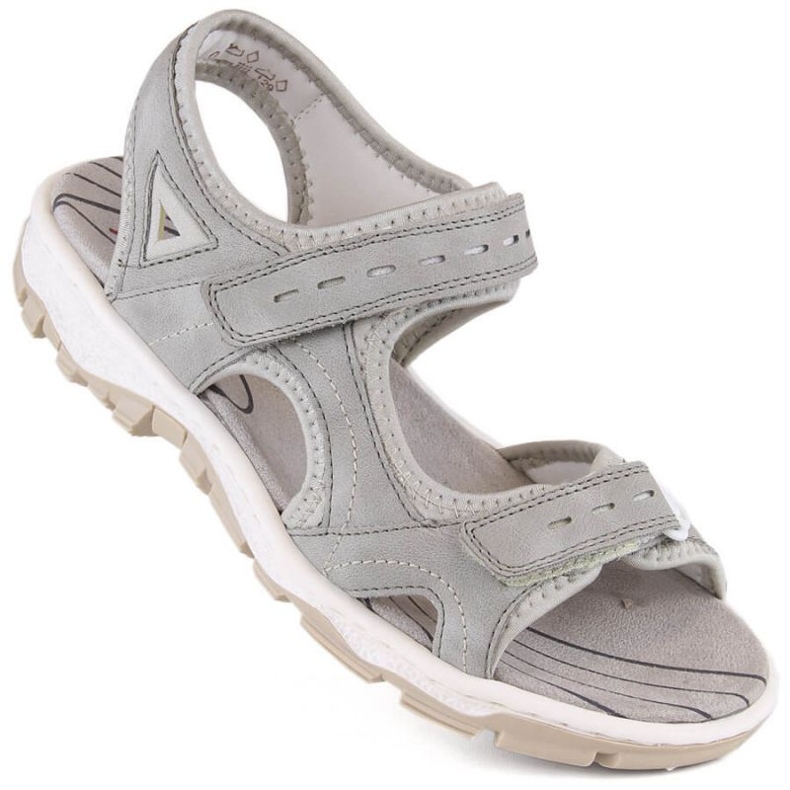Sandalias cómodas Rieker W RKR674 gris
