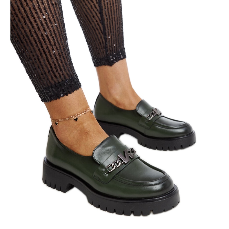 Mocasines Vinceza de piel verde