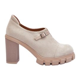 Jezzi Zapatos de Tacón Alto para Mujer Tauina Beige Claro