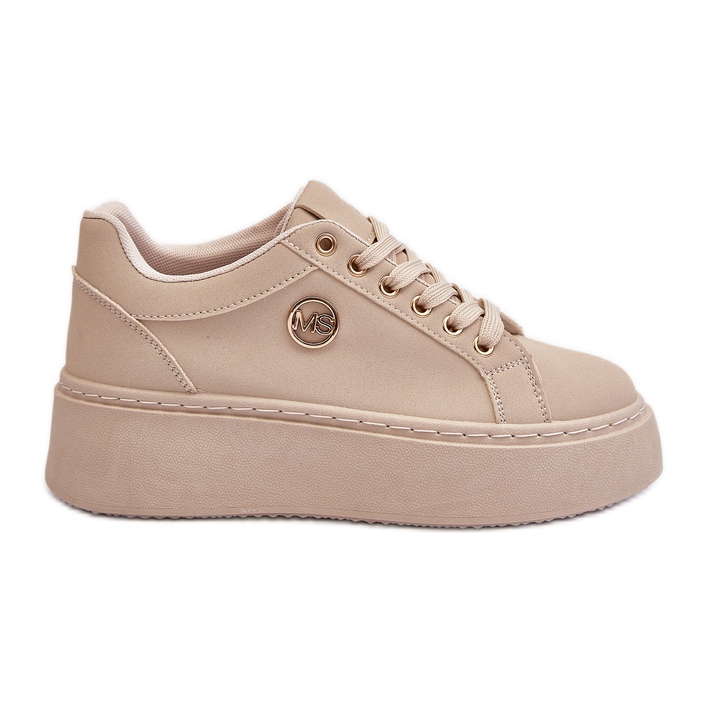 Zapatillas Mujer Plataforma Baja Beige Telirra