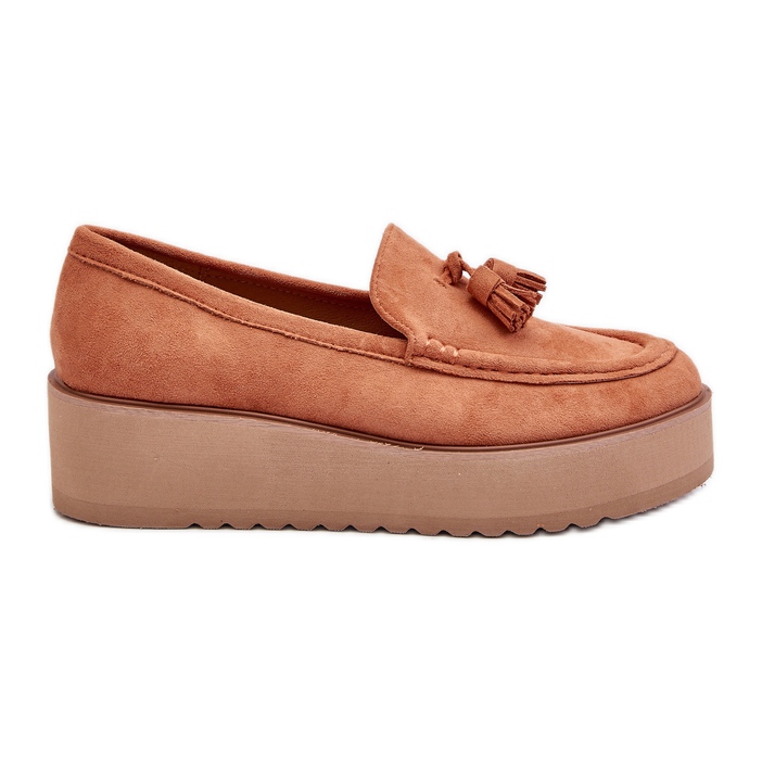 Mocasines De Mujer Con Plataforma Y Flecos, Naranja Mialani