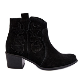 Zazoo 3426 Botas Cowboy Mujer Ante Negro