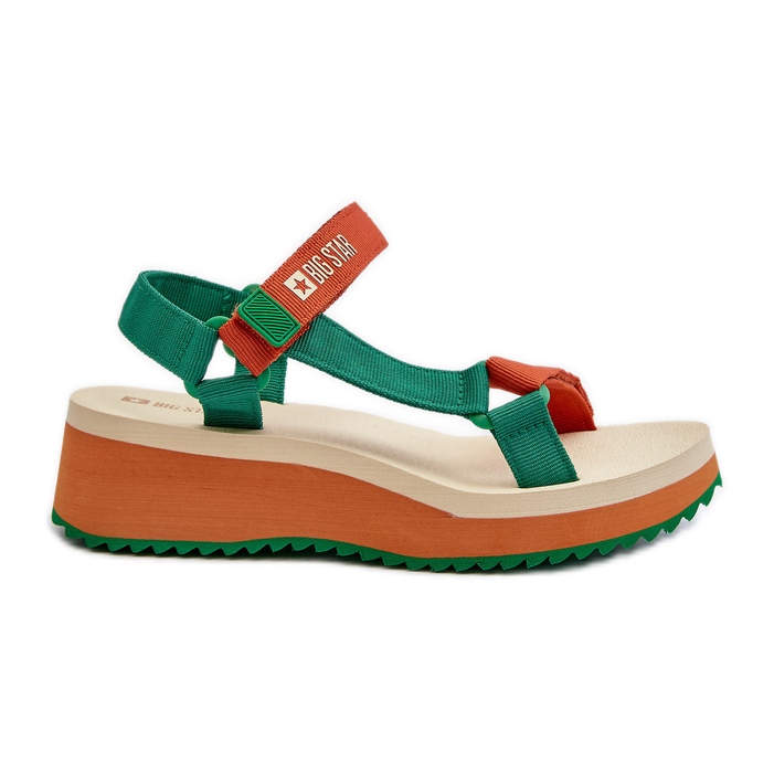 Sandalias Mujer Con Plataforma Y Cuña Big Star NN274A053 Verde-Naranja Sandalias Mujer Con Plataforma Y Cuña Big Star NN274A053 Verde-Naranja