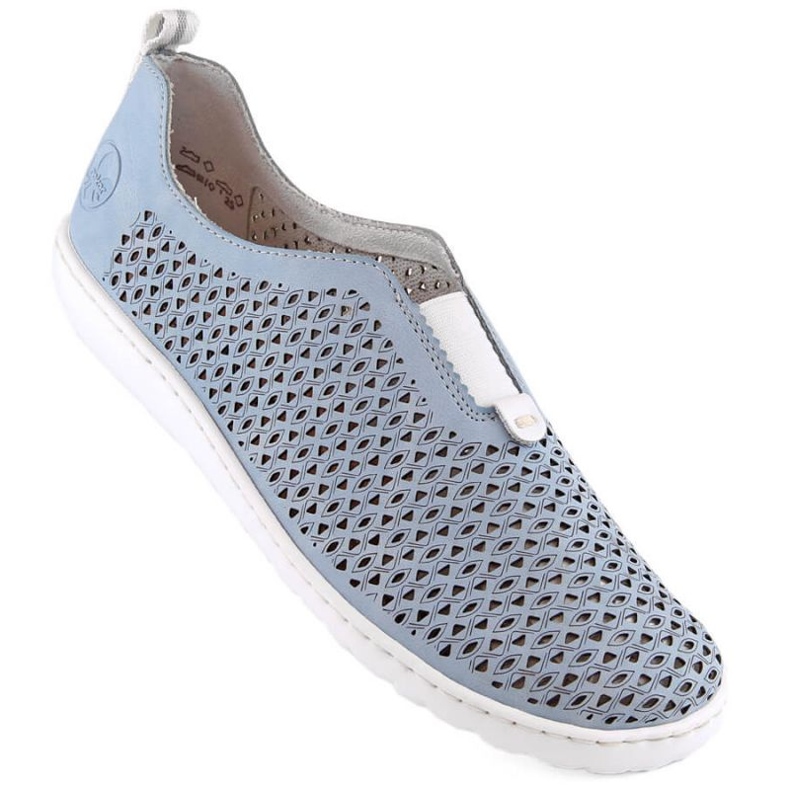 Zapatos cómodos calados Rieker W RKR653 azul