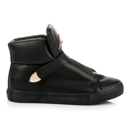 Zapatillas Altas Con Velcro negro
