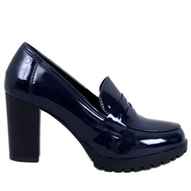 Mocasines tacón charol Jeffis Dark Blue azul