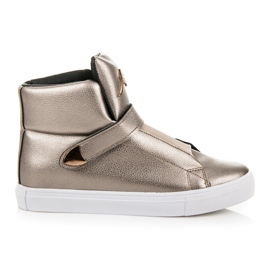 Deportivas altas con velcro gris amarillo multicolor