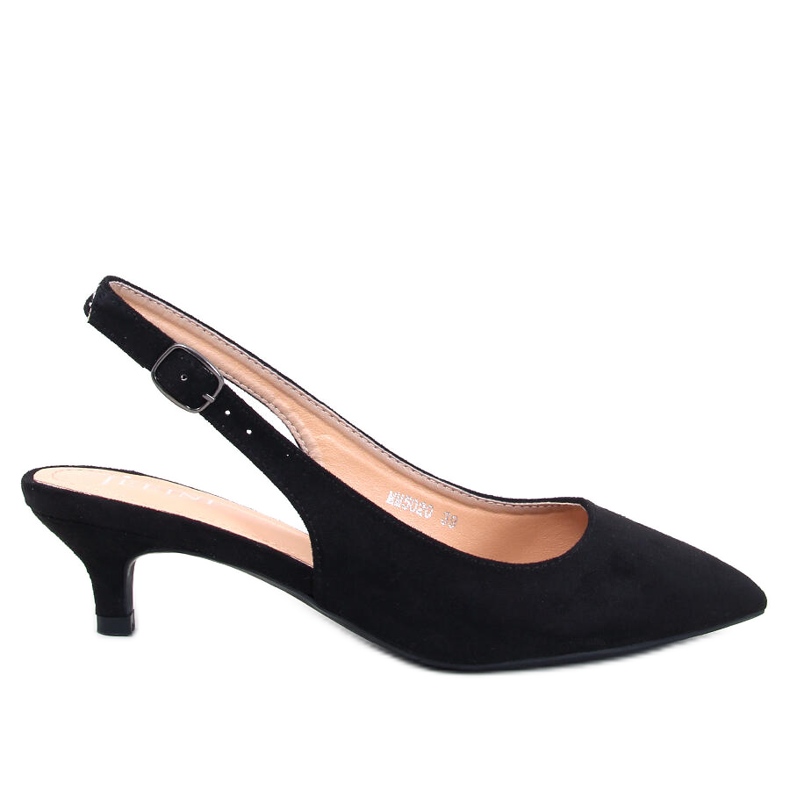 Malloi Tacones bajos negros con tacón abierto. Malloi Tacones bajos negros con tacón abierto.