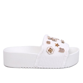 Seastar Chanclas de suela gruesa con osito Lancaster White blanco