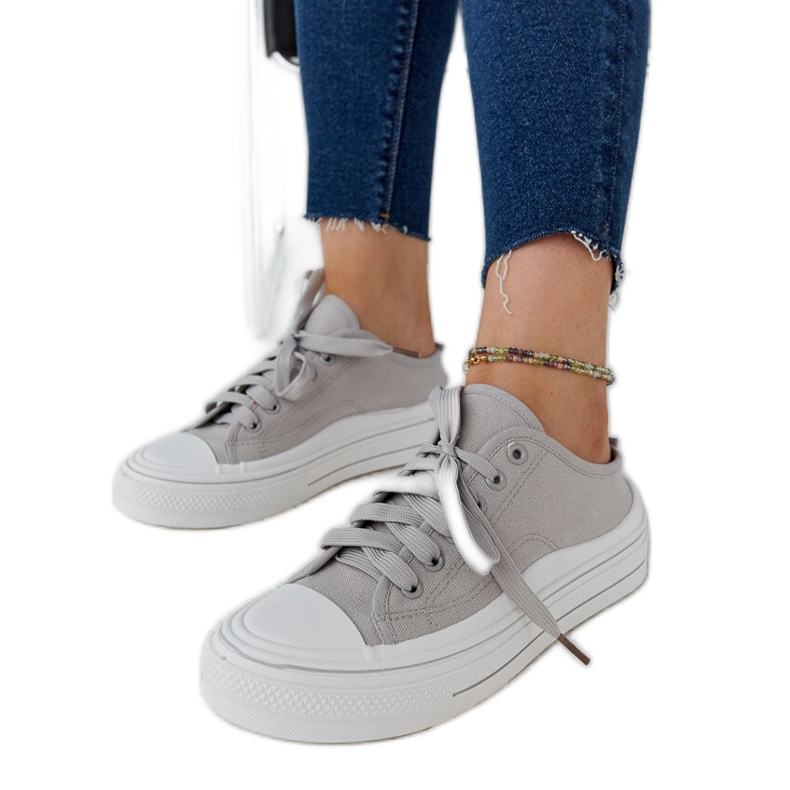 Zapatillas grises con plataforma Fiori