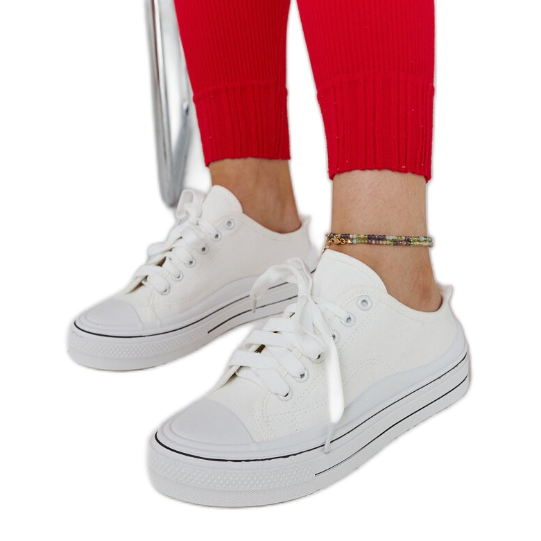 Zapatillas Fiori blancas con plataforma blanco