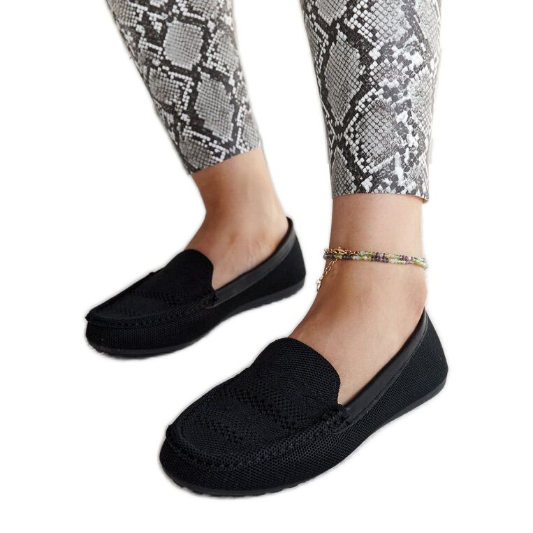 Mocasines de tela negra de Fiammetta negro