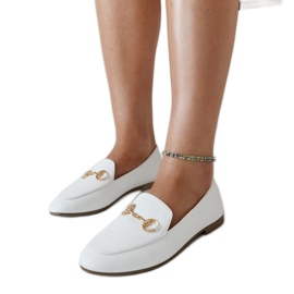 Mocasines blancos con hebilla de Erminia