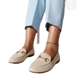 Mocasines con hebilla beige de Erminia