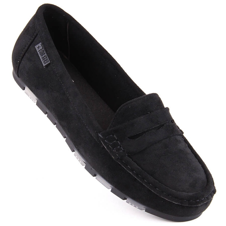 Mocasines cómodos de ante negro para mujer Big Star NN274929