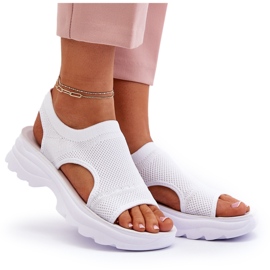 Sandalias Deportivas De Mujer Con Suela Gruesa, Blanco Deinaleia