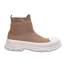 Botas tipo calcetín sin cordones para mujer, marrón Ilanae