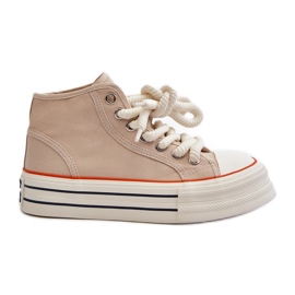 Zapatillas Mujer Plataforma Beige Aineri