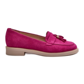 Zazoo 3420 Mocasines de Mujer en Ante y Tacón Plano Fuskja rosa