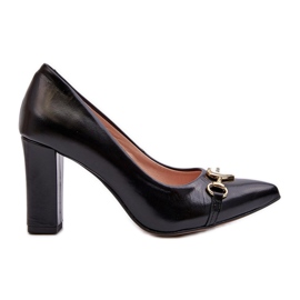 Zazoo 2453/OS Salón De Piel Con Tacón Y Corazón, Negro Zazoo 2453/OS Salón De Piel Con Tacón Y Corazón, Negro
