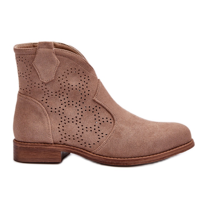 Botas Caladas De Mujer Con Tacón Plano Beige S.Barski HY66-151