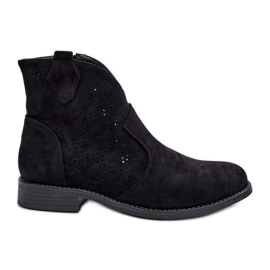 Botas de Mujer Caladas con Tacón Plano Negro S.Barski HY66-151