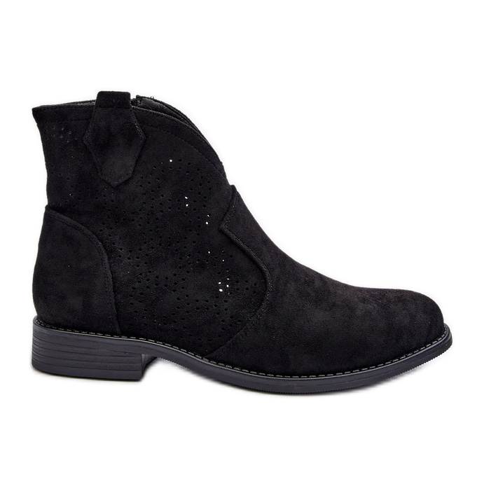 Botas de Mujer Caladas con Tacón Plano Negro S.Barski HY66-151